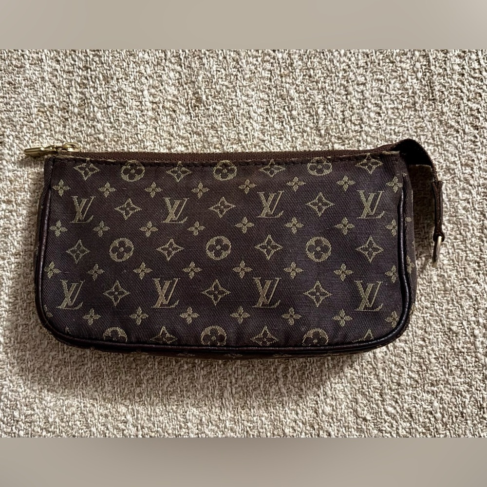 π Louis Vuitton Brown Mini Lin Pouch - Picture 2 of 10